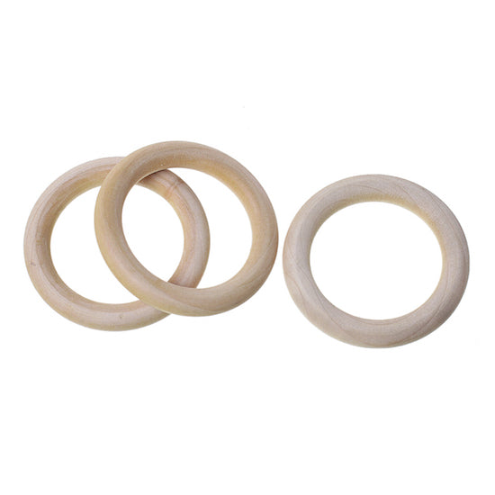 Wooden Rings Pendants Connectors - Circle Ring Natural, 6.7cm Dia, 10PCs