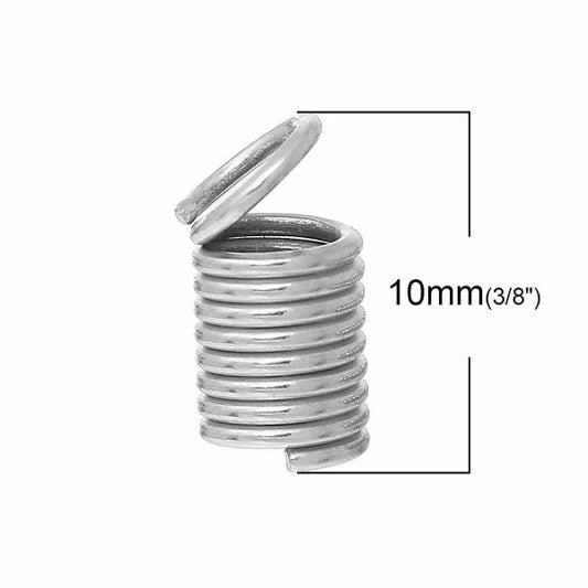 End Coil Tips, Antique Silver, 10 x 5mm, (fits 3mm cord) 300pcs