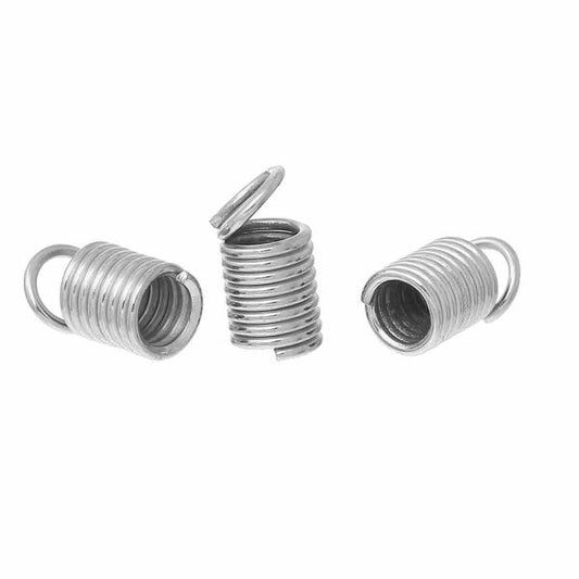 End Coil Tips, Antique Silver, 10 x 5mm, (fits 3mm cord) 300pcs