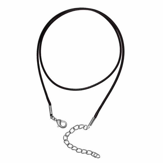 Cotton Waxed Cord Dark Coffee Necklaces, 1.5mm, 18", 10pcs