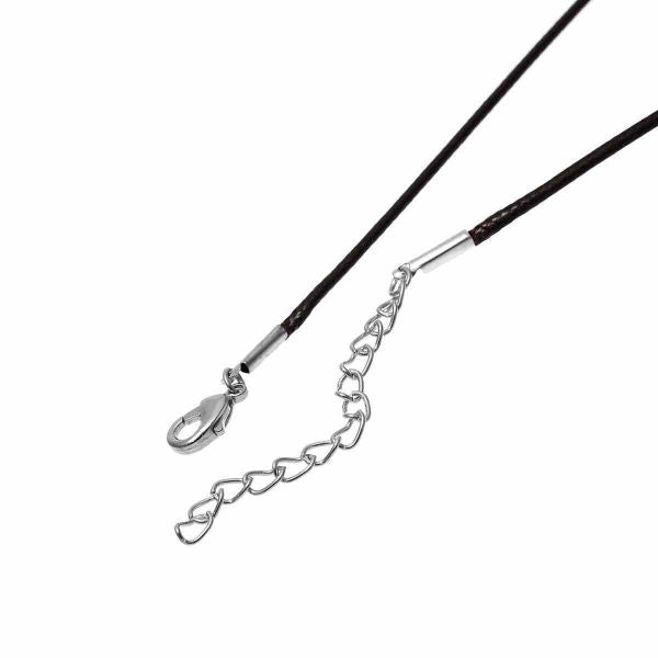 Cotton Waxed Cord Dark Coffee Necklaces, 1.5mm, 18", 10pcs