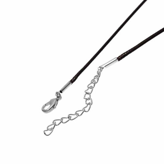 Cotton Waxed Cord Dark Coffee Necklaces, 1.5mm, 18", 10pcs