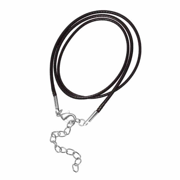 Cotton Waxed Cord Dark Coffee Necklaces, 1.5mm, 18", 10pcs