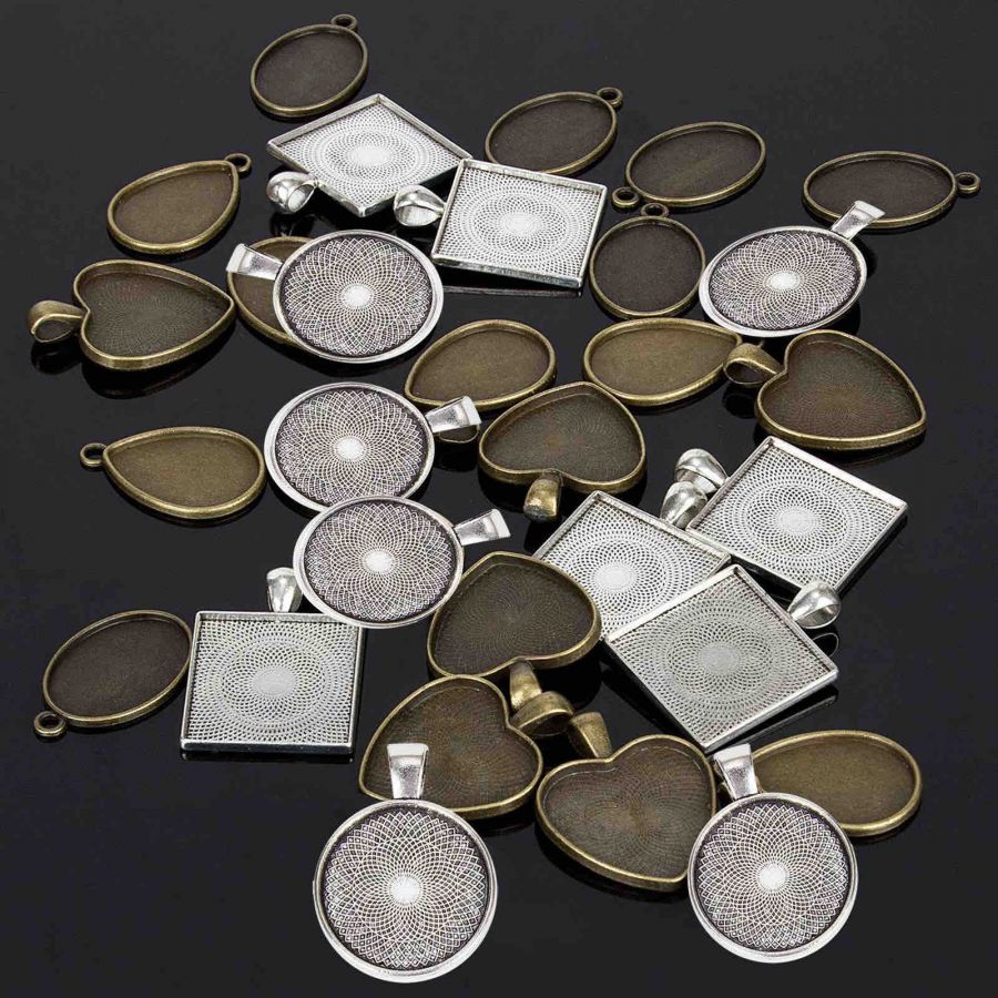 Resin Jewellery Mould, Geometric Pendant Kit, 1 set (31pcs/set)