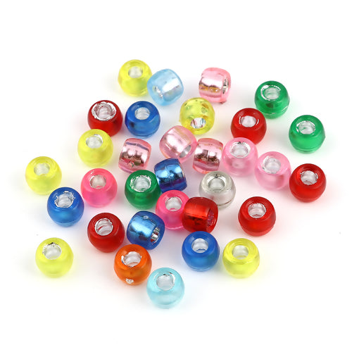 Pony Beads Mix, Foil Lined, 9x7mm with 3.9mm hole. 300 pcs