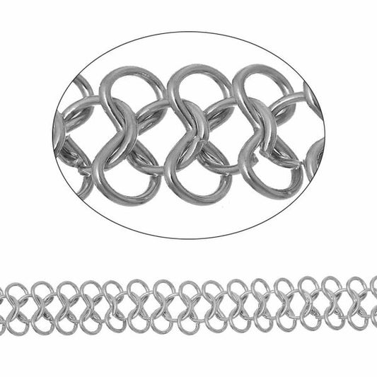 Antique Silver, Figure 8 Chain Link, 18.5mm, 1 metre
