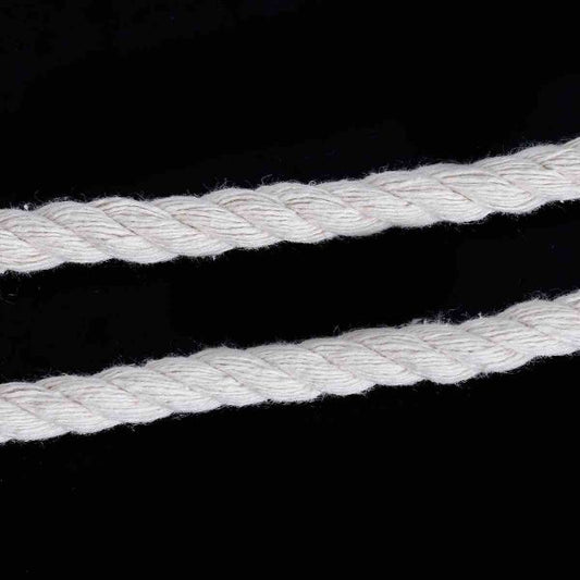 Macrame Cotton Cord, twisted, Natural Off White, 8mm, 10 metres