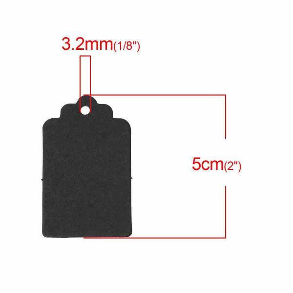Jewellery Paper Tags, Black, 50 x 30mm  20pcs