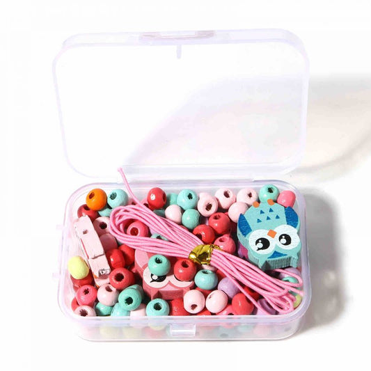 Wooden Beading Kit, Owl Design, comes with container