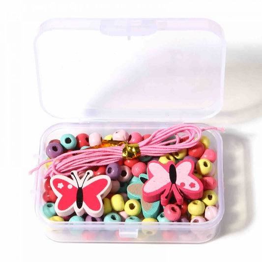 Wooden Beading Kit, Butterfly Design, comes with container