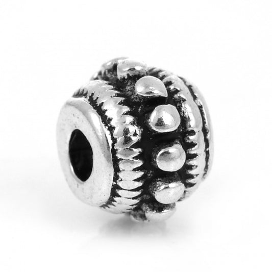 Antique Silver Flying Saucer Spacer Beads 8 x 6mm, 30pcs