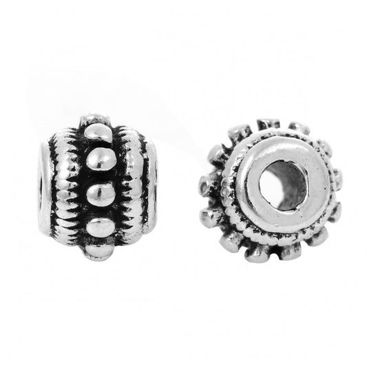 Antique Silver Flying Saucer Spacer Beads 8 x 6mm, 30pcs