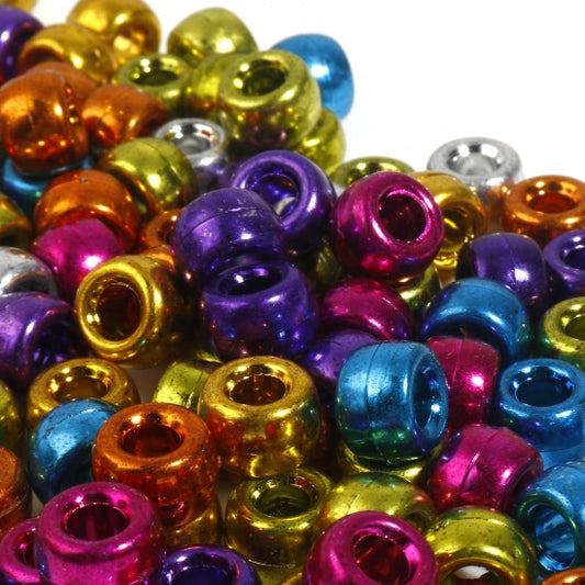 Pony Beads Mixed - Colour Plated 9x6mm 500pcs, style 1