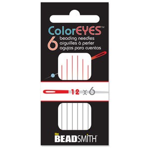 Coloreyes Beading Needle Red #12, 6pcs