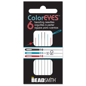 Coloreyes Beading Needle asst colour and sizes , 6pcs