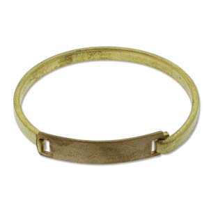 Brass Beading Bracelet Swing Top Rectangle, 1pc