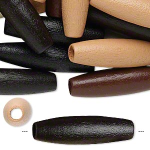 Wooden Beads Oval, Mixed Colours, 30x8mm, approx 150 pieces, (90 grams),
