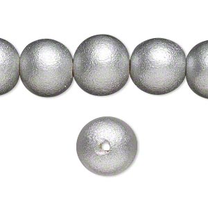 Wooden Beads Round, 12mm, Silver,  2 x16 inch strands