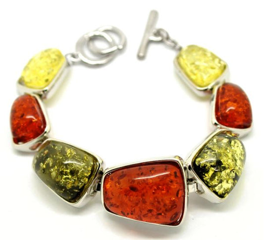 Art Deco Style Green Cabochon bracelet 17-22cm 1pc