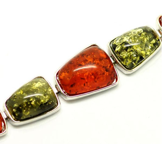 Art Deco Style Green Cabochon bracelet 17-22cm 1pc