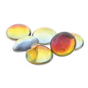 Cabochon Round 25mm, Backlit Tequila, 2pcs  - Czech Glass
