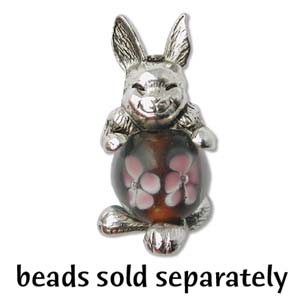 Antique Silver, Bead Critters - Bunny, 1pc