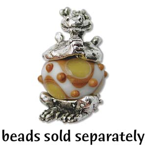 Antique Silver, Bead Critters - Magical Dragon, 1pc