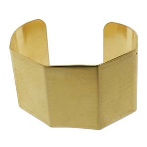 Brass Beading Cuff 1.5  inch wide, Flat with Bends, 1pc