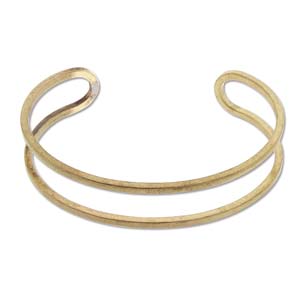 Brass Beading Cuff 1/2 inch wide, 1pc open square