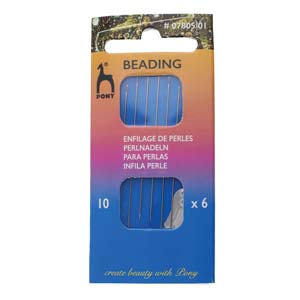 Beading Needles size 10,  6 pcs