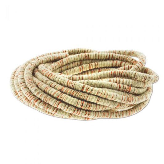 Fibre Wrapped Cord 5mm, Beige and Copper Tones, 5 metres