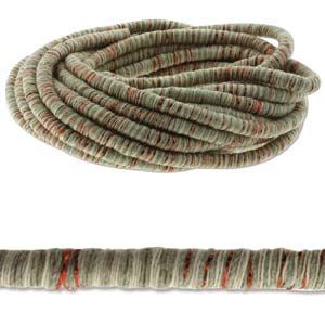 Fibre Wrapped Cord 5mm, Beige and Copper Tones, 5 metres