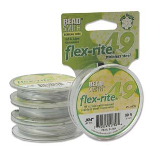 Flexrite 49 strand Pearl Silver 0.024" x 30 feet