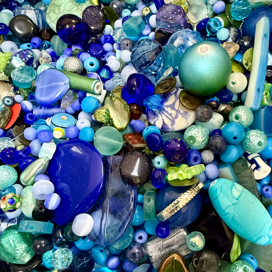 Bead Mix, Ocean Blue, 200 grams Bulk Buy
