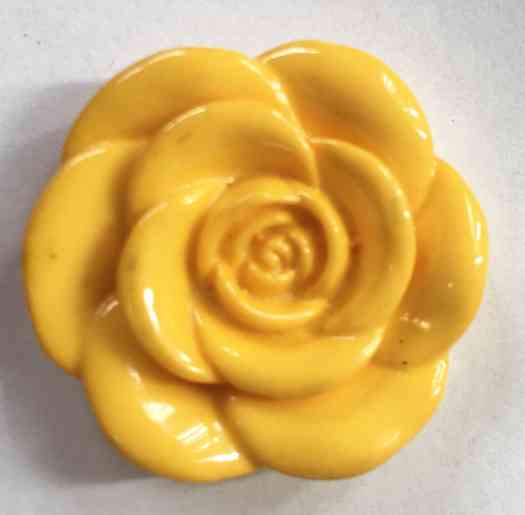 Acrylic Flower Bead, Yellow, 33mm wide, 33mm long, 8mm thick, hole: 1.5mm, 5pcs