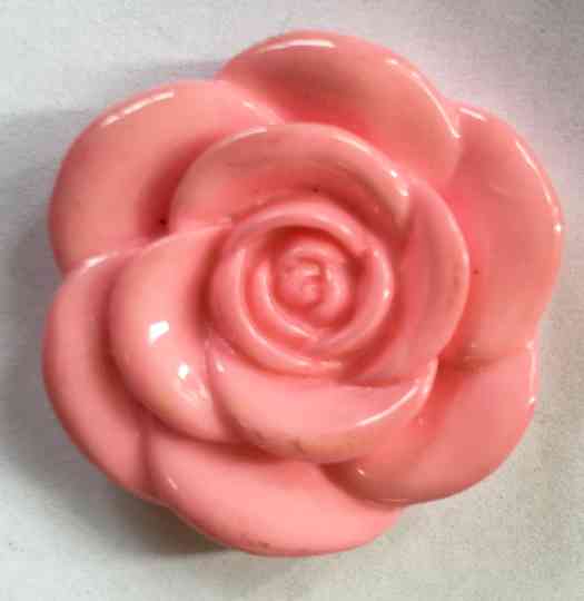 Acrylic Flower Bead, Pink,  33mm wide, 33mm long, 8mm thick, hole: 1.5mm, 5pcs