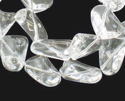 Glass Beads, Clear 17x16mm 12in strand