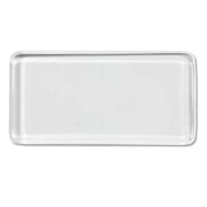 Cabochon Tile, glass, clear, 24x48mm flat Rectangle. 40 pcs