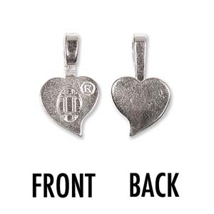 Silver Plate Bail Heart Shape, small 16 x 9mm, 25 pcs - Aanraku