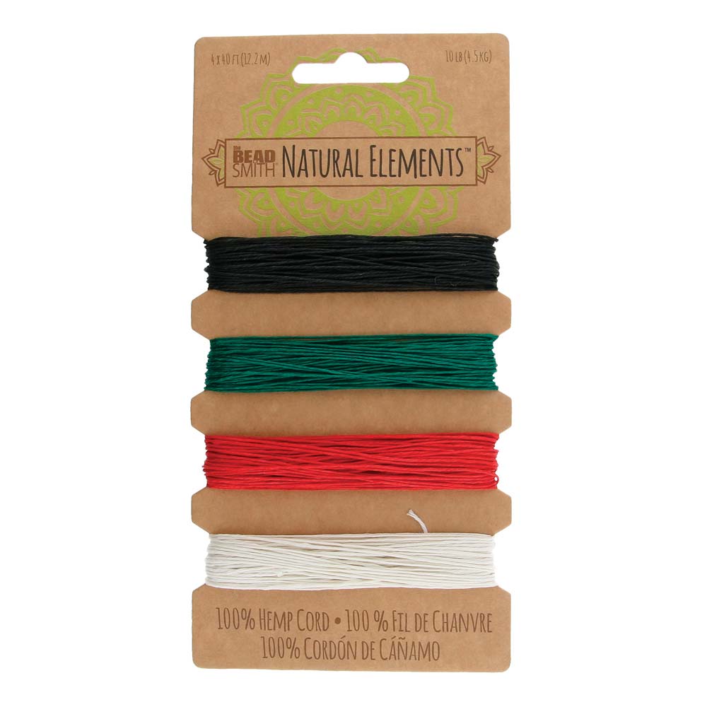Hemp Cord 4 Colours .55mm primary,  The Beadsmith