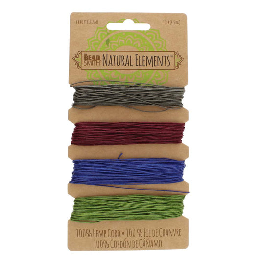 Hemp Cord 4 Colours .55mm Dark,  The Beadsmith