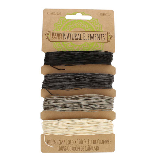 Hemp Cord 4 Colours .55mm Onyx Shades,  The Beadsmith