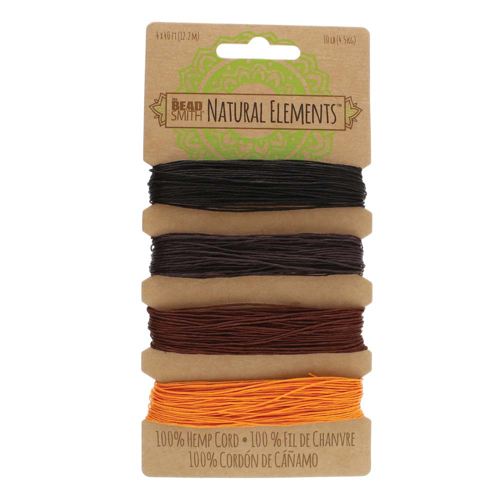 Hemp Cord 4 Colours .55mm Fall Harvest Shades,  The Beadsmith