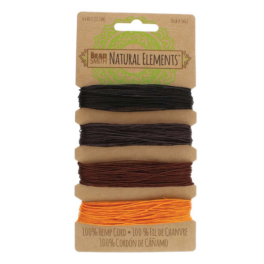 Hemp Cord 4 Colours .55mm Fall Harvest Shades,  The Beadsmith