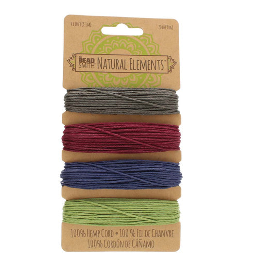 Hemp Cord 4 Colours 1mm Dark Colours,  The Beadsmith