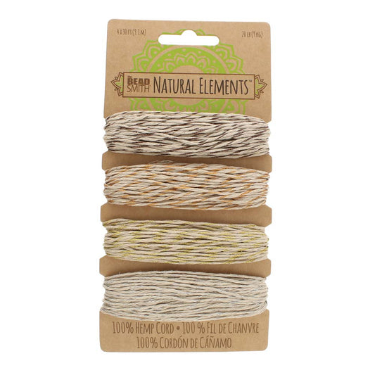 Hemp Cord 4  Metallic Vintage Colour, 1mm, The Beadsmith