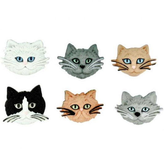 Dress It Up Flats Embellishments Fuzzy Felines 6pcs - by Jesse James