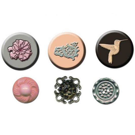Rondelle Cameos & Buttons 6/Pkg