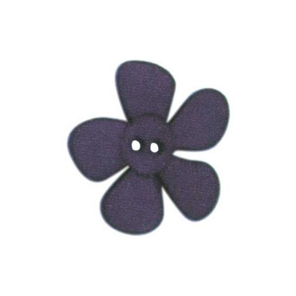 Leather Flower Button, Purple, 1", 3pc