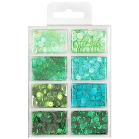 Cup Sequin Kit,  7mm 25gr/Pkg - Go Green